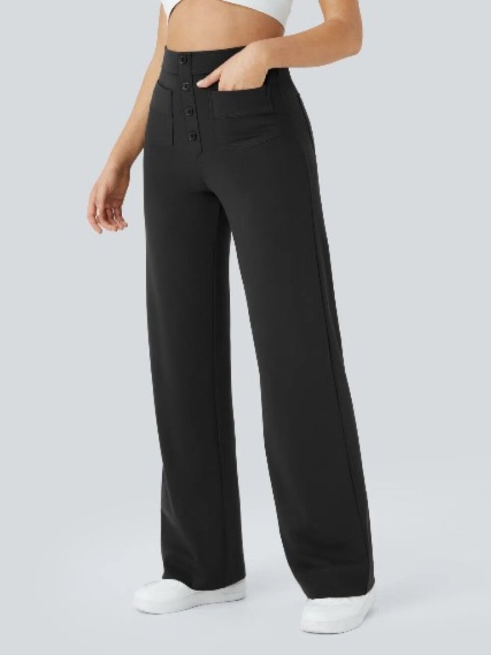 *NWT* Halara High Waisted Pockets Straight Leg Casual Pants Size SP